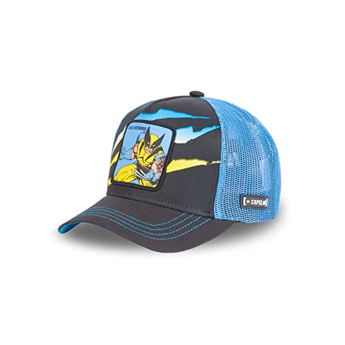 Capslab Wolverine Marvel Black Blue Trucker Cap - One-Size