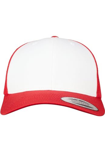 Flexfit Retro Trucker Colored Front, Gorra Unisex Adulto, Red/wht, Talla Única