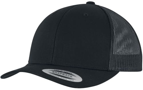 Flexfit 6606-RetroTrucker Gorra de béisbol Unisex adulto, Negro (black), Talla única