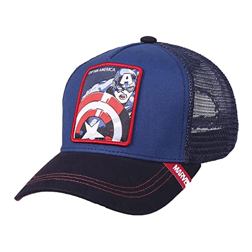 CERDÁ LIFE'S LITTLE MOMENTS Gorra Trucker Capitan America con Licencia Marvel, Multicolor, Estándar Unisex Adulto