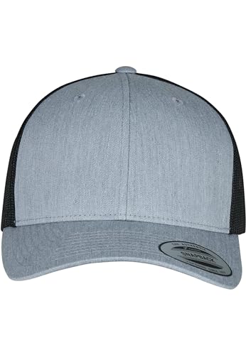 Flexfit Retro Trucker 2-Tone Gorra de béisbol, Heather/Negro, One Size Unisex Adulto