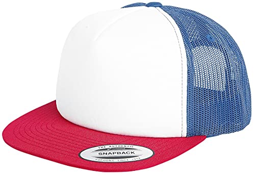 Flexfit Foam Trucker with White Front Gorra, Rojo/Blanco/Azul, Talla única Unisex Adulto