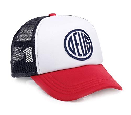 Deus Trucker Cap Pill DMF77758-RNV-OS Rojo Azul Oscuro, Red Navy, Talla única