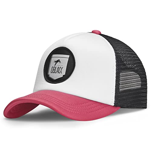 Oblack Gorras de Hombre Verano Gorra Beisbol Mujer Classic Pink Gorra Trucker Running para Mujer Rosa Ajustable Sombrero Hombre Verano Transpirable Gorro con Visera Acolchada y Rejilla Negra