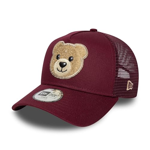 New Era Cara de Oso A-Frame Trucker Kids Cap Rojo Oscuro