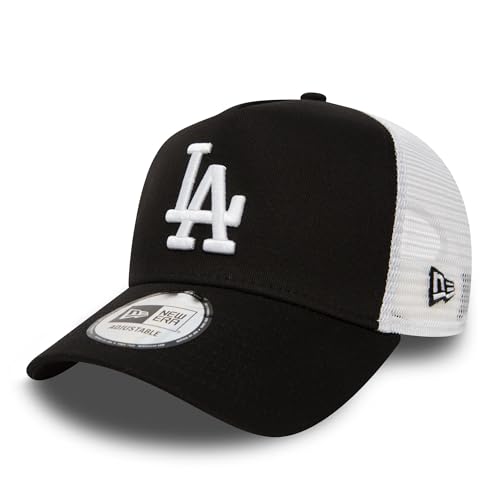 New Era Los Angeles Dodgers Frame Adjustable Trucker Cap Clean Black/White - One-Size