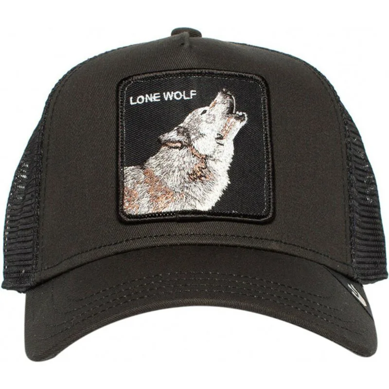 Gorra Trucker negra lobo de goorin bros